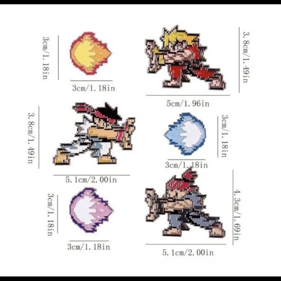 Street Fighter Ken & Akuma Zinc 2 Piece Pins - Picture 3 of 4